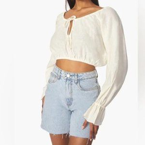 WEWOREWHAT ON/OFF SHOULDER  TIE FRONT TOP- SIZE XL